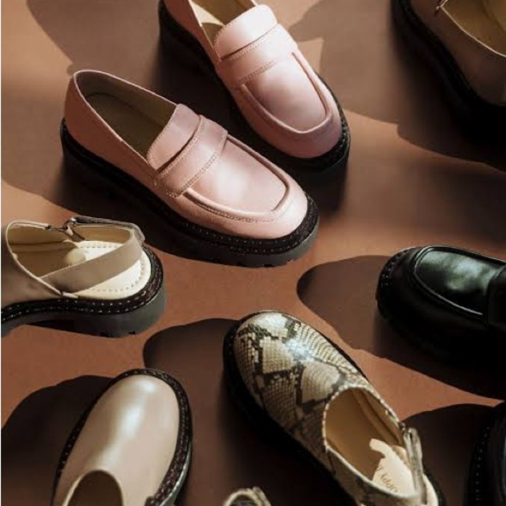 Poppy Barley Pink and Black Loafers
